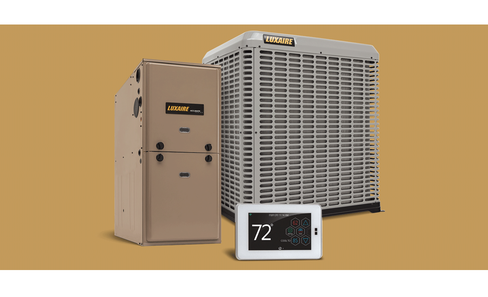 Luxaire HVAC devices with a thermostat