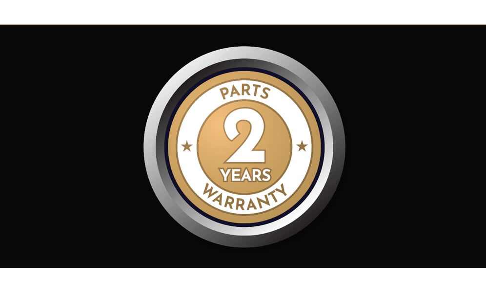 2 years parts warranty banner