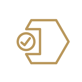 Icon of a spanner's head with a tickmark enclosed in a circle