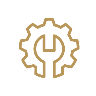 Spanner icon enclosed in a gear