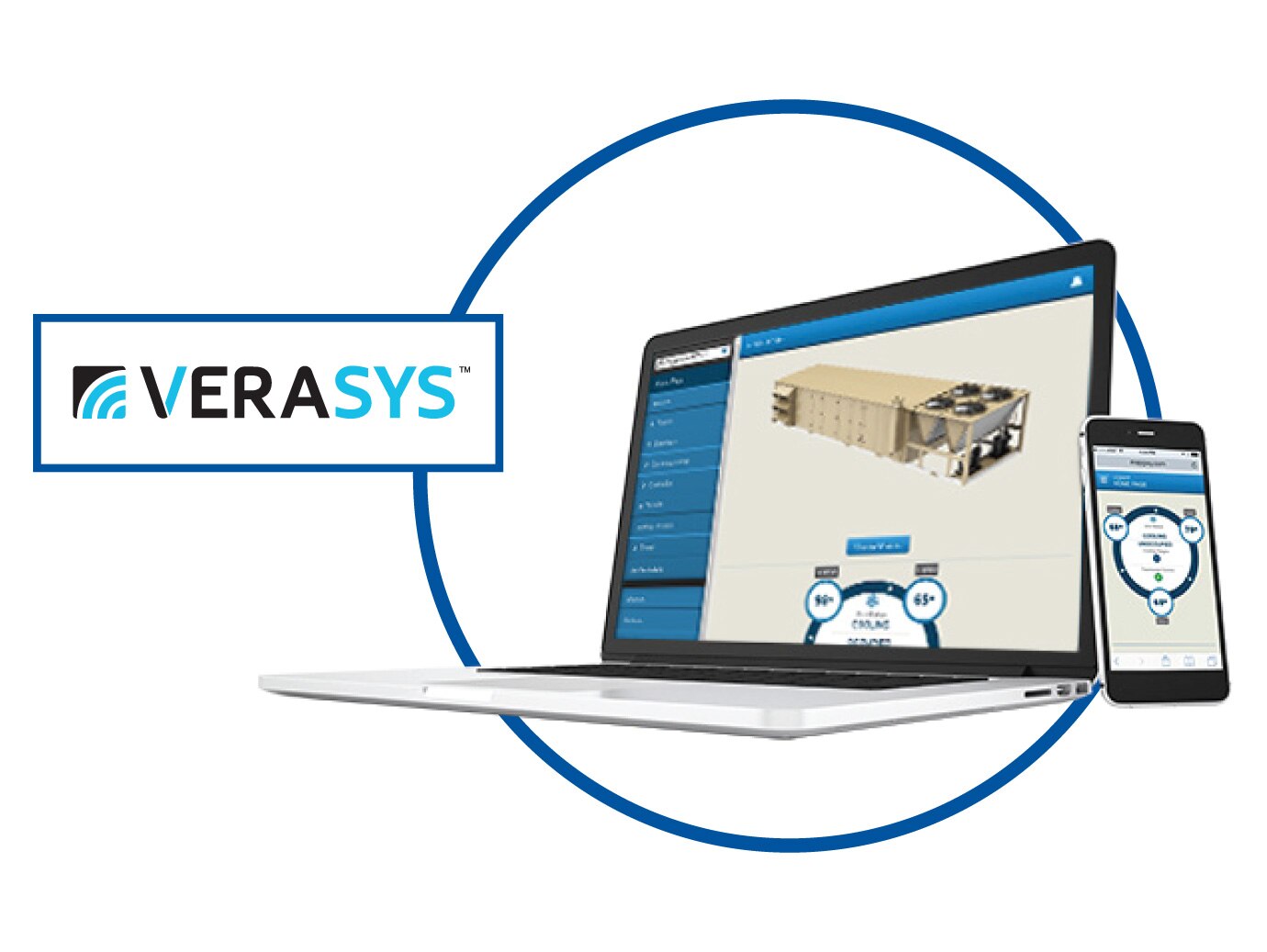 Verasys controls showing the configuration and performance of a building's YORK packaged rooftop unit.